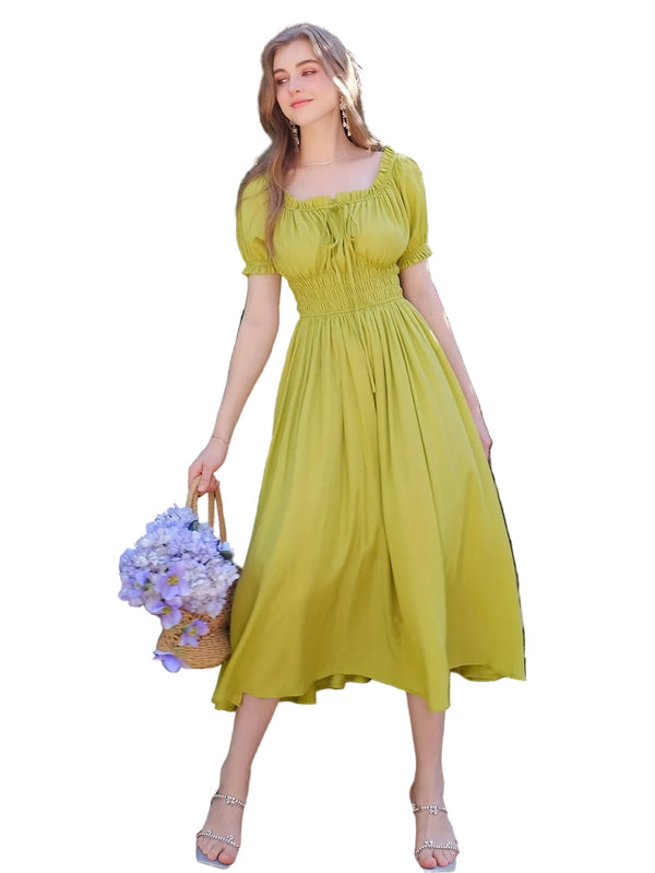 Women’s Midi Dress with Ruffle Trim