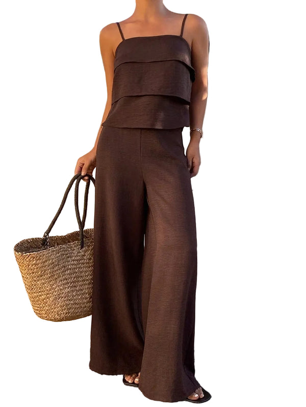 Women’s Two-Piece Set with Tiered Top